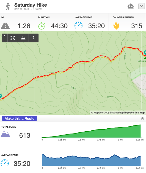 Day1-Hike2, 1.26 miles, 44:30, finished at 1:54pm