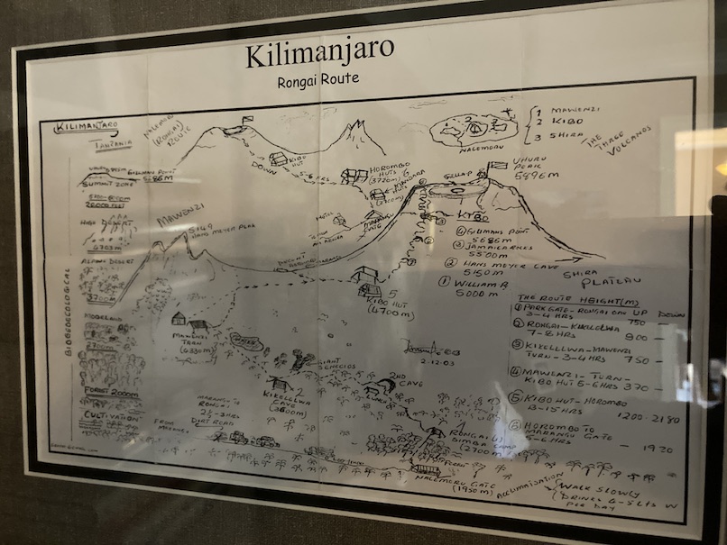 Route map drawn by my guide Joseph Mosha